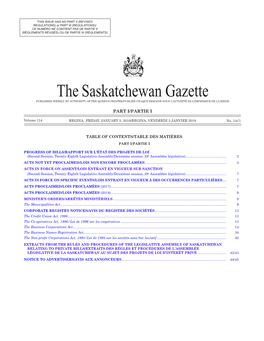 Gazette Part I, January 5, 2018