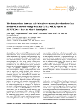 The Interactions Between Soil–Biosphere–Atmosphere Land Surface Model with a Multi-Energy Balance (ISBA-MEB) Option in Surfexv8 – Part 1: Model Description