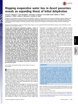 Mapping Evaporative Water Loss in Desert Passerines Reveals an Expanding Threat of Lethal Dehydration