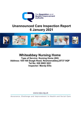 Unannounced Care Inspection Report 6 January 2021 Whiteabbey