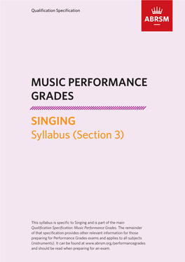 Music Performance Grades Singing
