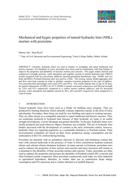 Mechanical and Hygric Properties of Natural Hydraulic Lime (NHL) Mortars with Pozzolans