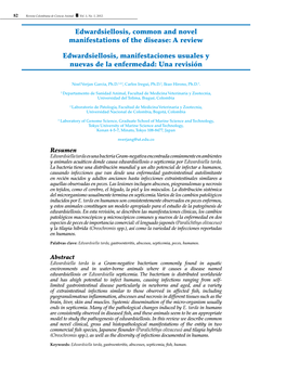 Edwardsiellosis, Common and Novel Manifestations of the Disease: a Review