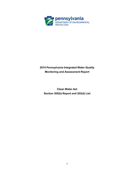 2014 Pennsylvania Integrated Water Quality Monitoring and Assessment Report