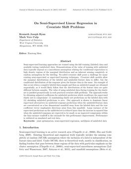 On Semi-Supervised Linear Regression in Covariate Shift Problems