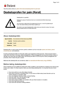 Dexketoprofen for Pain (Keral)