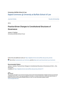 Practice-Driven Changes to Constitutional Structures of Governance