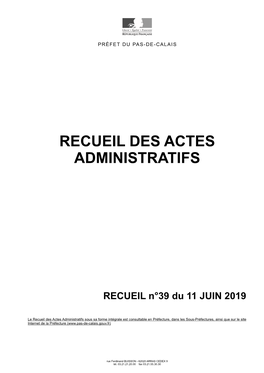 Recueil Des Actes Administratifs