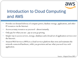 Introduction to Cloud Computing and AWS