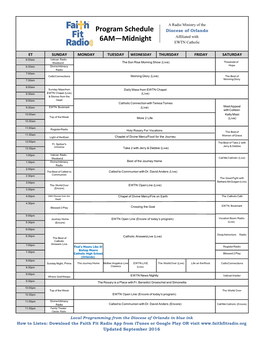 Program Schedule 6AM—Midnight