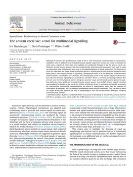 The Anuran Vocal Sac: a Tool for Multimodal Signalling