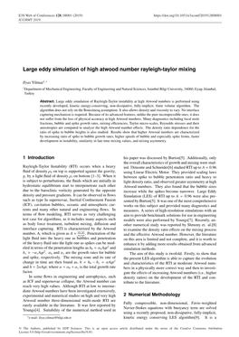 Large Eddy Simulation of High Atwood Number Rayleigh-Taylor Mixing