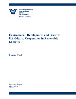 US-Mexico Cooperation in Renewable Energies