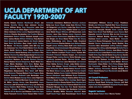 Ucla Department of Art Faculty 1920-2007