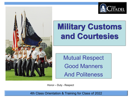 Military Customs and Courtesies