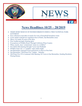 News Headlines 10/25 – 28/2019