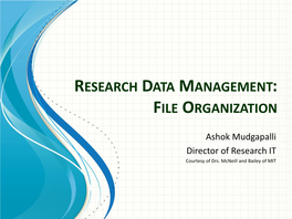 Research Data Management: File Organization