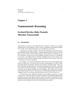 Nonmonotonic Reasoning