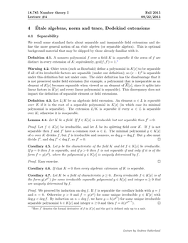 4Étale Algebras, Norm and Trace, Dedekind Extensions