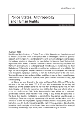 Police States, Anthropology and Human Rights NANDINI SUNDAR