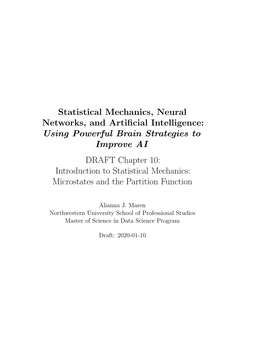 Statistical Mechanics, Neural Networks, and Artificial Intelligence