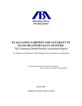 The Tennessee Death Penalty Assessment Report