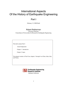 International Aspects of the History of Earthquake Engineering