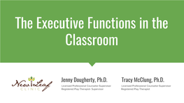 The Executive Functions in the Classroom