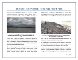 The Kosi River Basin: Reducing Flood Risk