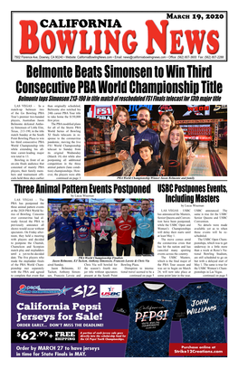 Belmonte Beats Simonsen to Win Third Consecutive PBA World