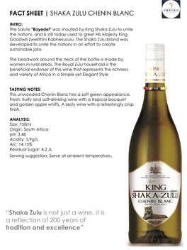 Fact Sheet | Shaka Zulu Chenin Blanc