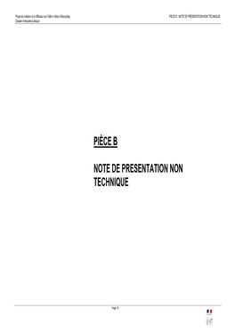 Pièce B Note De Presentation Non Technique