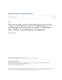 The Ownership and Control Requirement in US