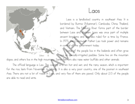 Laos Is a Landlocked Country in Southeast Asia