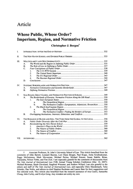 Imperium, Region, and Normative Friction Christopher J