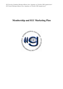 Membership and IGU Marketing Plan
