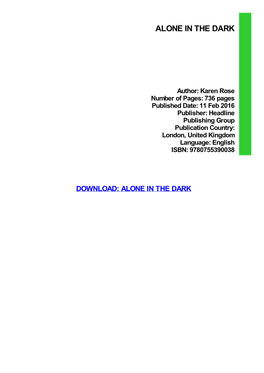 Alone in the Dark Ebook