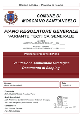 Comune Di Mosciano Sant'angelo Piano Regolatore Generale