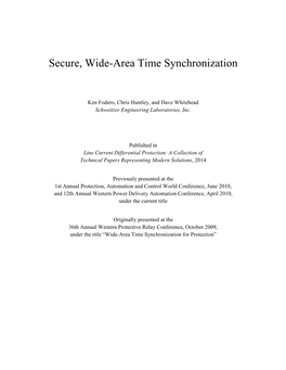 Secure, Wide-Area Time Synchronization