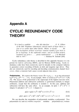 Cyclic Redundancy Code Theory