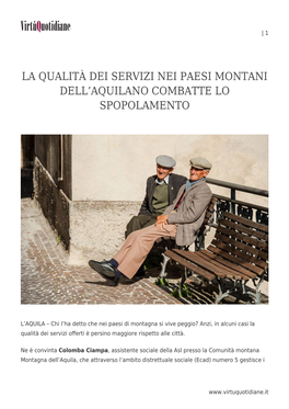 La Qualità Dei Servizi Nei Paesi Montani Dell&