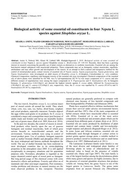 Biological Activity of Some Essential Oil Constituents in Four Nepeta L