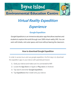 Virtual Reality Expedition Experience