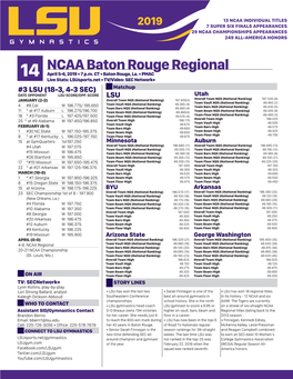 NCAA Baton Rouge Regional 14 April 5-6, 2019 • 7 P.M