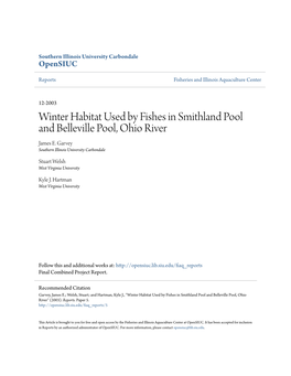 Winter Habitat Used by Fishes in Smithland Pool and Belleville Pool, Ohio River James E