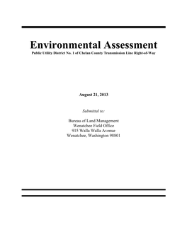 Public Utility District No. 1 of Chelan County Transmission Line Right-Of-Way