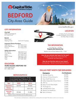 BEDFORD City-Area Guide