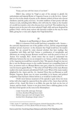 IV Responses to and Rewritings of Aeneas and Dido: Ovid Dido Is a Character Ovid Would (And Does) Sympathize With