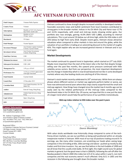 Afc Vietnam Fund Update