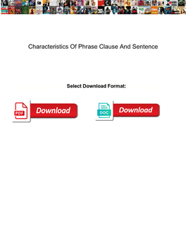 Characteristics of Phrase Clause and Sentence